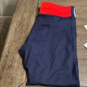 Women’s Tommy Hilfiger Sport Navy leggings with Red Accent